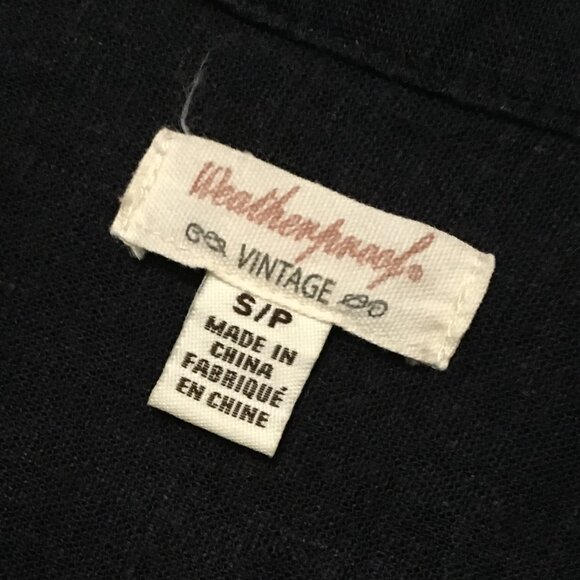 Weatherproof Vintage Navy Linen Rayon Blend Button Down Sleeveless Top - Picture 6 of 11